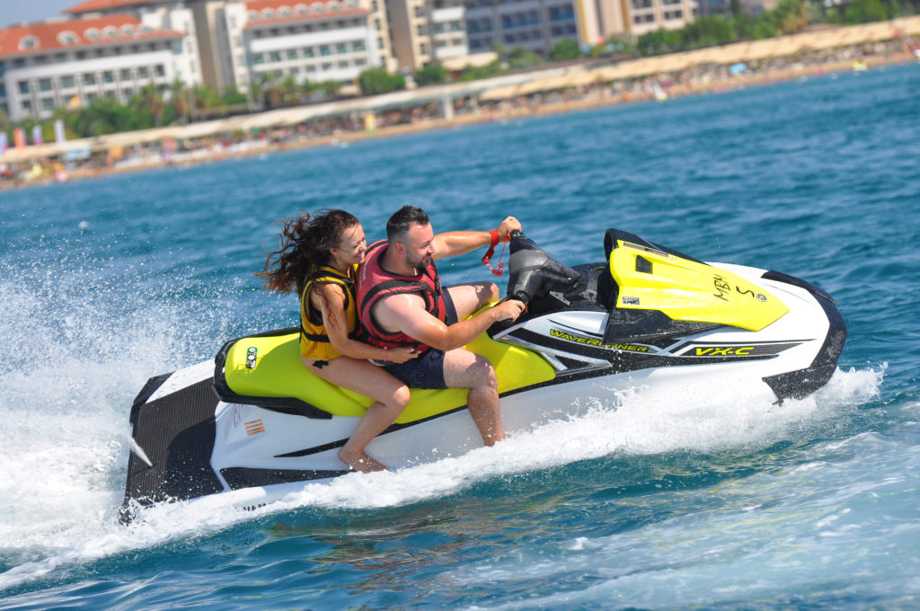 Antalya,Side,Tã¼rkiye,24.08.2021,Happy,Couple,Riding,Jet,Ski,On - Best ...